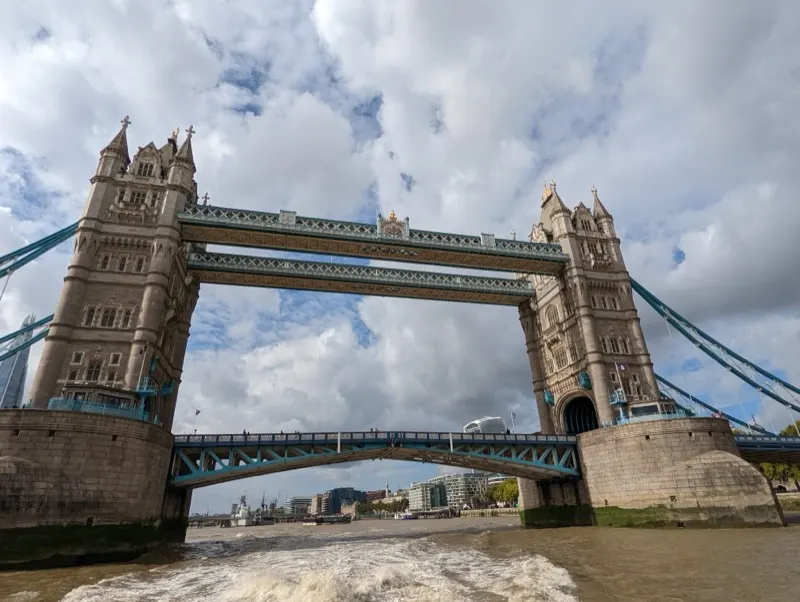 Tower Bridge in London seen from the Thames