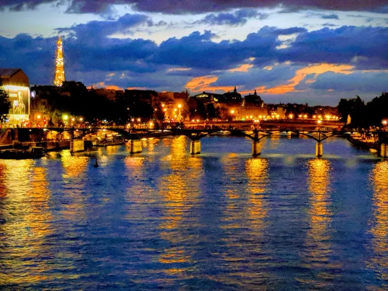 The Seine in Paris at dusk